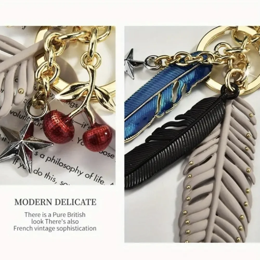 Feather Bag Charm/ Keychain New. 2 Opt, Price Is For 1 Bag Charm